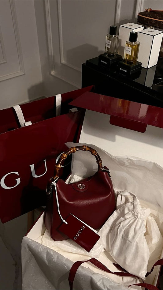 “Bolso Gucci segunda mano original cuero granate