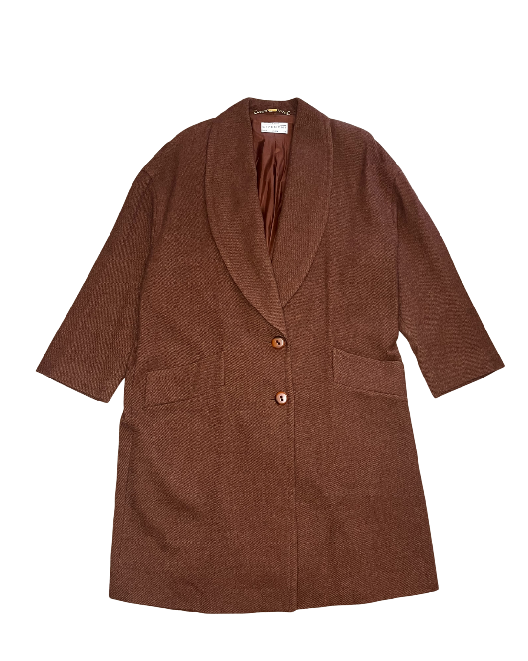 Abrigo Givenchy lana marrón segunda mano