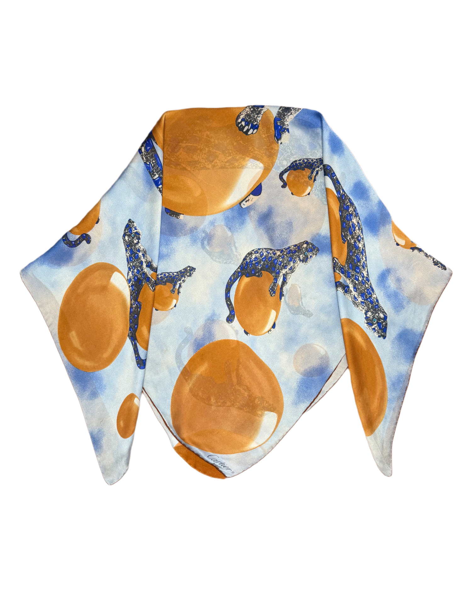 Pañuelo Must de Cartier tostado azul segunda mano